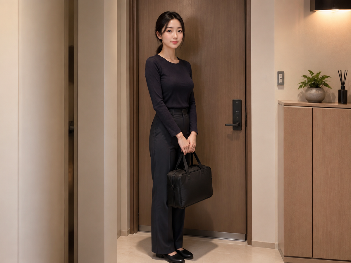 성남 서현 방문 홈케어 일정을 준비하는 젊은 성인 한국 여성 관리사
